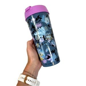 New Vera Bradley Tumbler Travel Mug in Purple and Blue Floral‎ Print